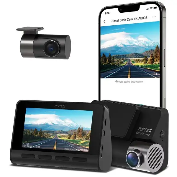 (New)70mai 4K Dash Cam Front and Rear, Dual HDR Dash Camera for