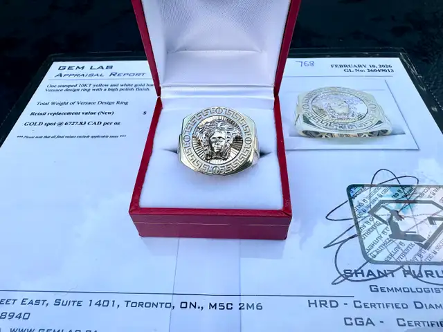 #768 - 10k Versace Gold Ring, Size 12