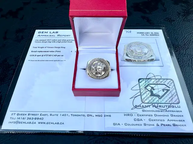 #768 - 10k Versace Gold Ring, Size 12 - Photo 4
