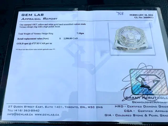 #768 - 10k Versace Gold Ring, Size 12 - Photo 5