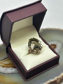 10k Vintage Style Smokey Quartz Ring