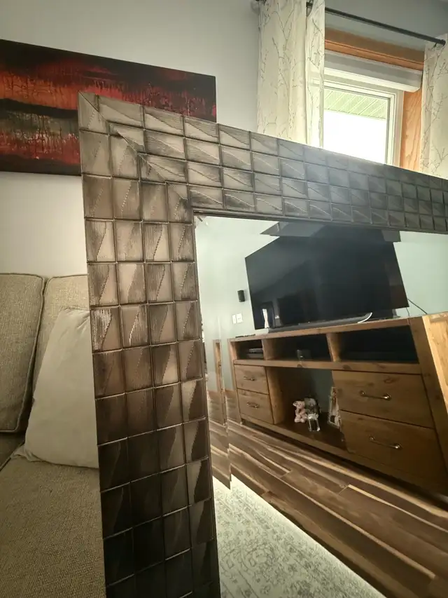 42.5" X 30.5" Framed, beveled mirror - Photo 2