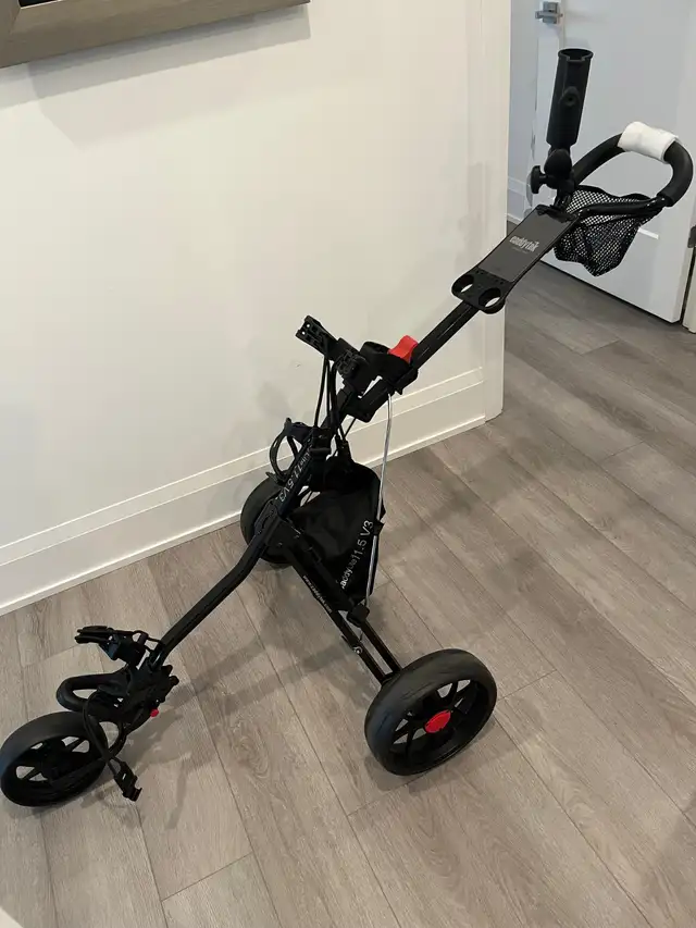 Foldable 3-wheeler Golf push cart, full accessories, 1yr old