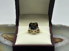 10k Vintage Style Smokey Quartz Ring