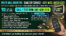 PRO TV WALL MOUNTING – SAME DAY SERVICE – CALL 647-428-1515