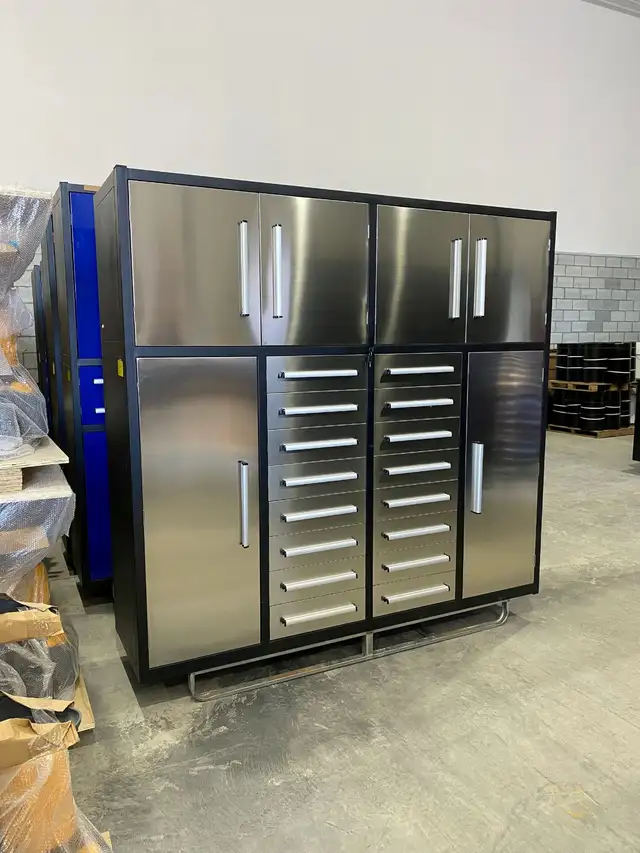 Heavy Duty 7FT 16D Workbench Cabinet – Workshop Storage Unit