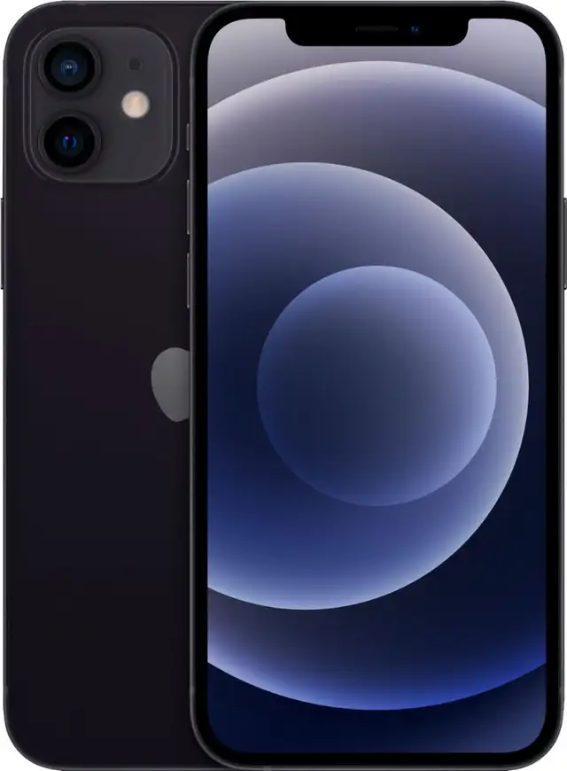 Unlocked iPhone 12 (64 Gb) with one year warranty.