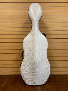 Carbon Fiber Cello Case 4/4 Full Size White 7.9 lb Wheels
