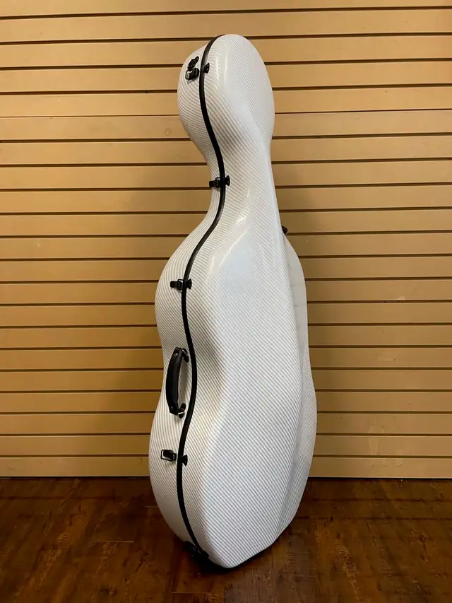 Carbon Fiber Cello Case 4/4 Full Size White 7.9 lb Wheels - Photo 2