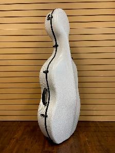 Carbon Fiber Cello Case 4/4 Full Size White 7.9 lb Wheels - Photo 2