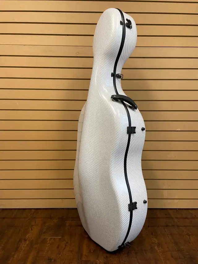 Carbon Fiber Cello Case 4/4 Full Size White 7.9 lb Wheels - Photo 3