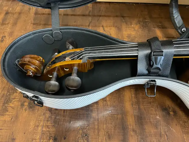 Carbon Fiber Cello Case 4/4 Full Size White 7.9 lb Wheels - Photo 10