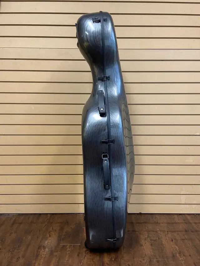 Carbon Fiber Cello Case 4/4 Full Size Grey 7.9 lb Wheels $160off - Photo 3