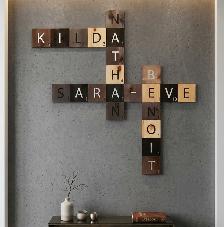 Lettres Scrabble en Bois Géantes – Décoration murale - Photo 4
