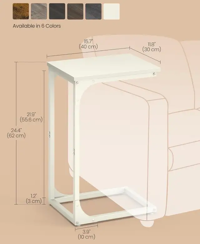 VASAGLE C-Shaped Side Table - Photo 3