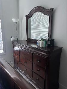 Solid Wood Dresser with Mirror