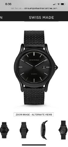 Men's Black Emporia Armani Automatic 42 mm Watch. $350