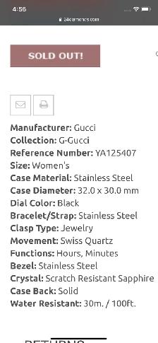 Ladies GUCCI Swiss Quartz Watch YA125407. $300 - Photo 4