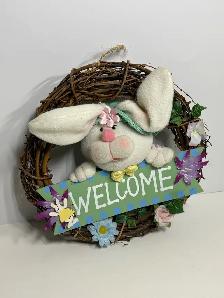 Easter Bunny Welcome Wreath | Spring Door Decor