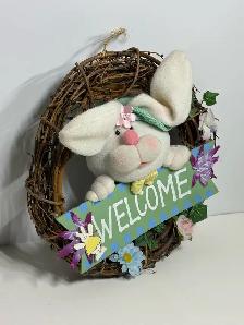 Easter Bunny Welcome Wreath | Spring Door Decor - Photo 2