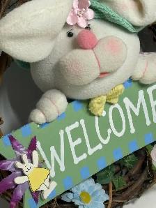 Easter Bunny Welcome Wreath | Spring Door Decor - Photo 3