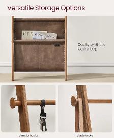 5-Tier Wooden Blanket Ladder with Hooks - Photo 5