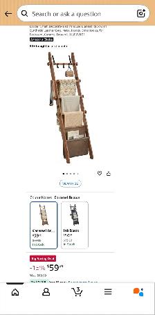 5-Tier Wooden Blanket Ladder with Hooks - Photo 7