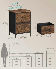 SONGMICS Nightstand with 2 Drawers - Photo 3