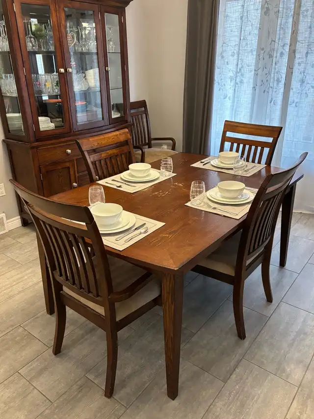 NEW PRICE!  Dining Table, Chairs, China Cabinet