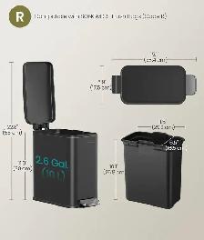 SONGMICS Slim Bathroom Trash Can - Photo 7