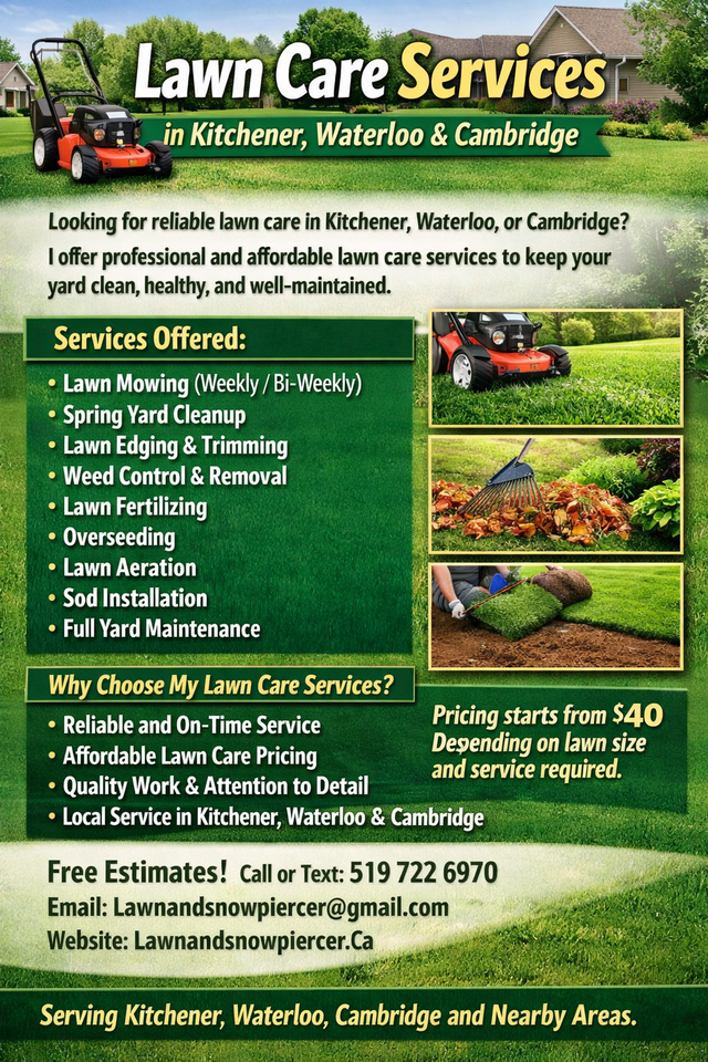 Spring Lawn Care Service – Kitchener/Waterloo/Cambridge