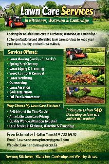 Spring Lawn Care Service – Kitchener/Waterloo/Cambridge
