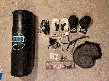 Boxing equipment (Punching bag and mounts included.)
