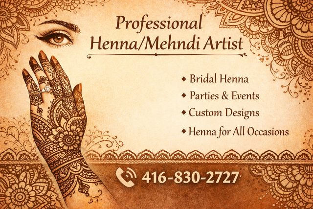 Henna/Mehndi Artist available $10