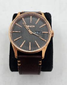 Nixon Never Be Late Sentry Leather Band Men's Watch