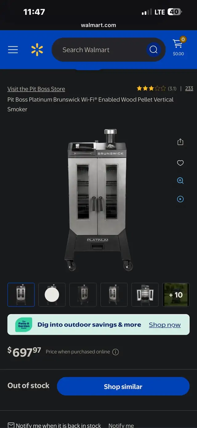 Pit Boss Platinum Brunswick Wood Pellet Vertical Smoker