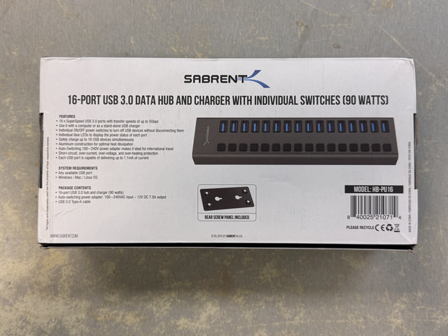 16-Port USB 3.0 Hub and Charger - Photo 3