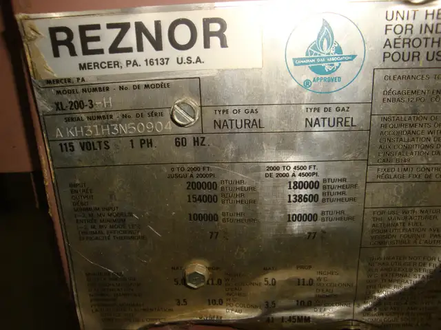 Reznor 180,000 BTU Furnace - Photo 3