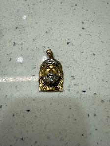 10K Real Gold Jesus Head Pendant – Solid Gold Religious Charm