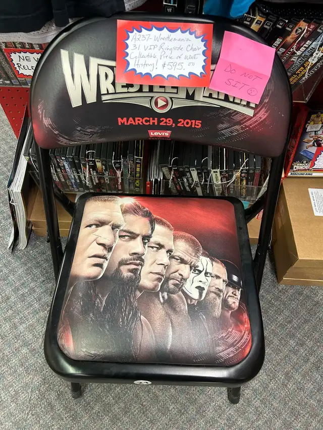 Wrestlemania 31 VIP Ringside Seat Original Chair WWE Booth 276