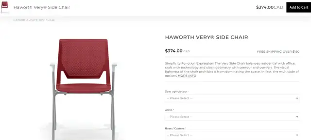 Haworth Very Side Chair – Perforated Back | $80 Each - Photo 2