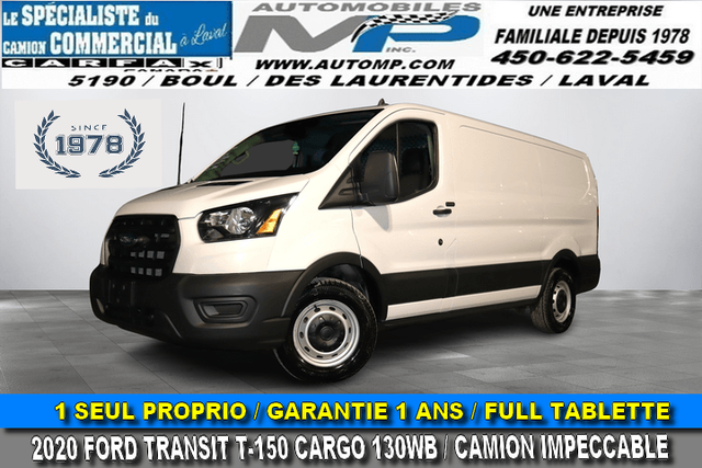 Ford Transit Cargo Van T-150 CARGO 130WB FULL TABLETTE / 1 SEUL