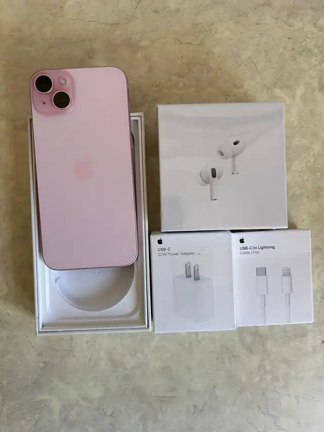 iPhone 15 Plus 128GB Pink 88% batt AirPods Pkg/Delivery