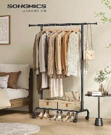 SONGMICS Extendable Garment Rack with Wheels - Photo 2