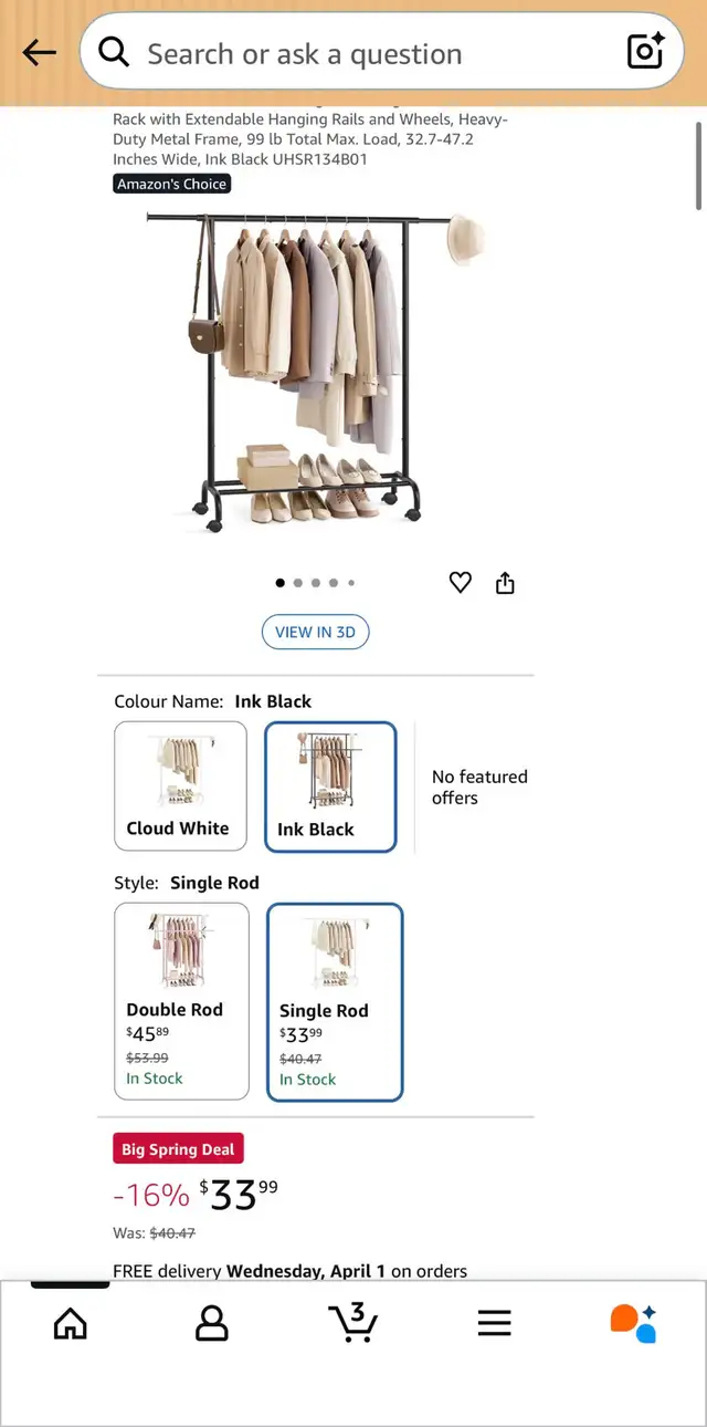 SONGMICS Extendable Garment Rack with Wheels - Photo 7