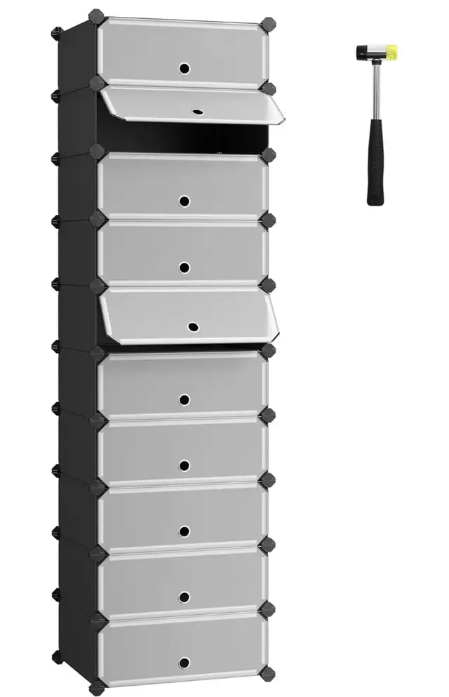 SONGMICS 10-Cube Shoe Storage Organizer