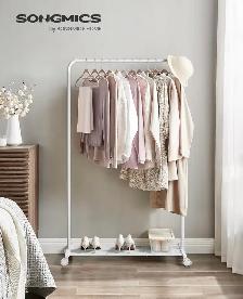 SONGMICS Rolling Garment Rack with Shelf - Photo 4