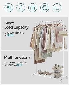 SONGMICS Rolling Garment Rack with Shelf - Photo 5