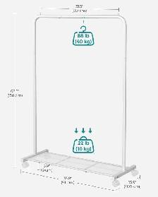 SONGMICS Rolling Garment Rack with Shelf - Photo 8