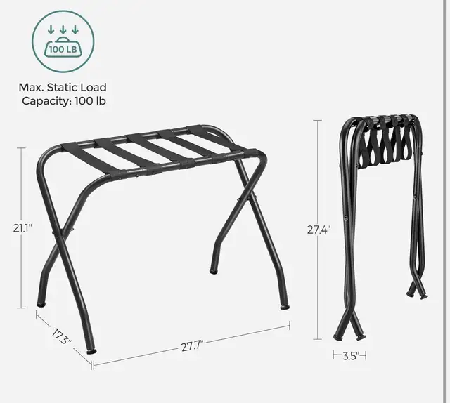 SONGMICS Folding Luggage Rack - Photo 3